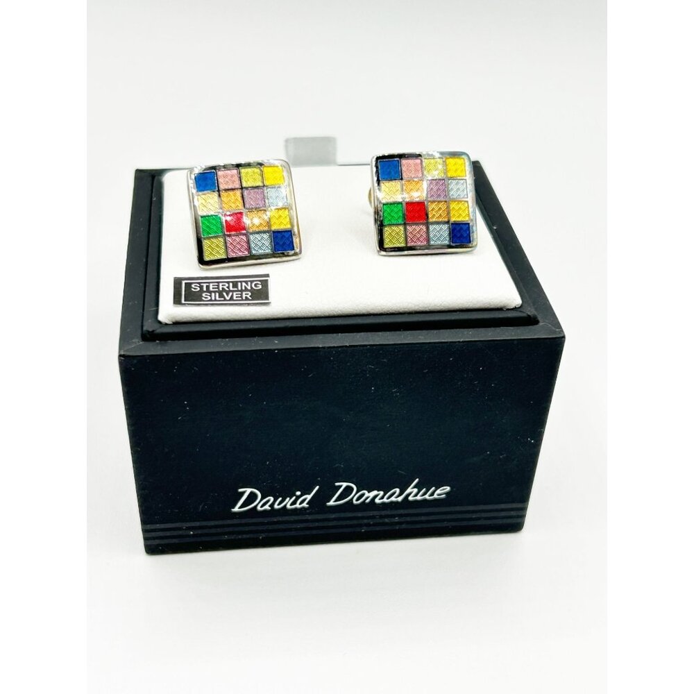 David Donahue Men's Multicolor Sterling Silver Cuff Links